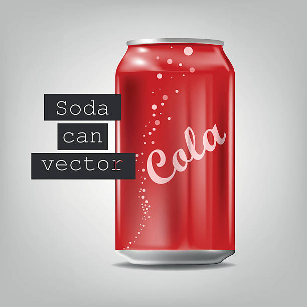 Soda can Isolated soda can set against a grey background drink can stock illustrations