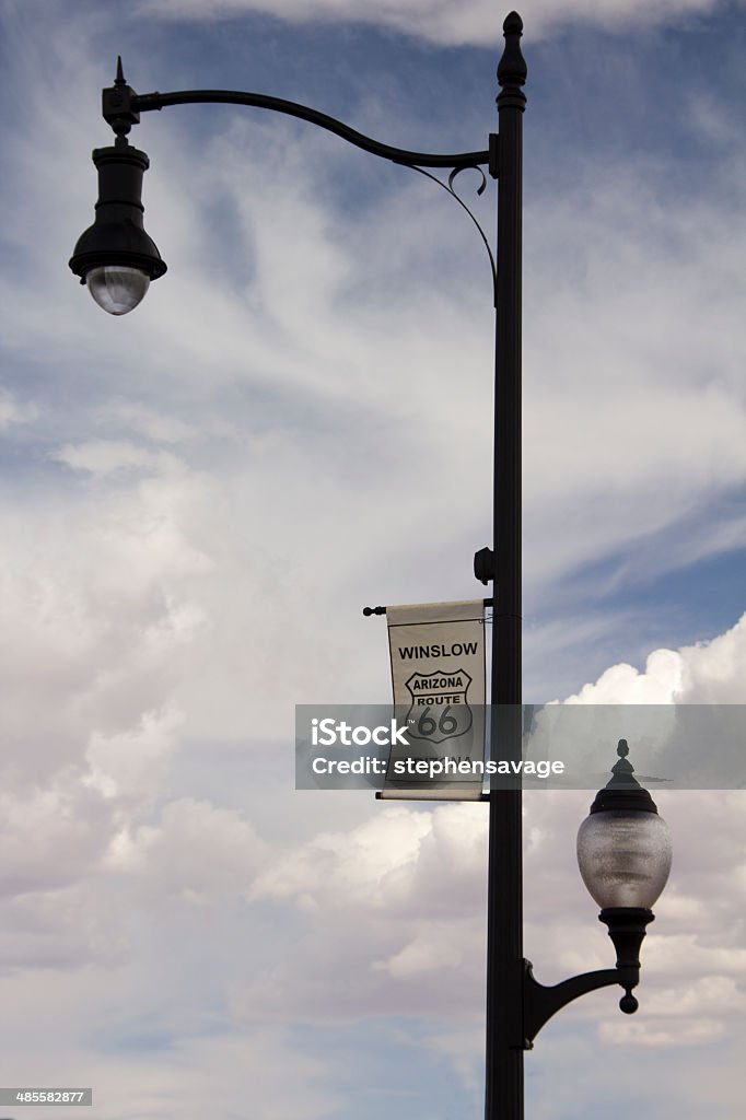 Luce stradale di Winslow Arizona - Foto stock royalty-free di Ambientazione esterna