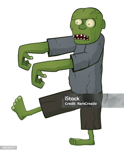 Zombie On White Background Stock Illustration - Download Image Now - Activity, Adult, Bizarre