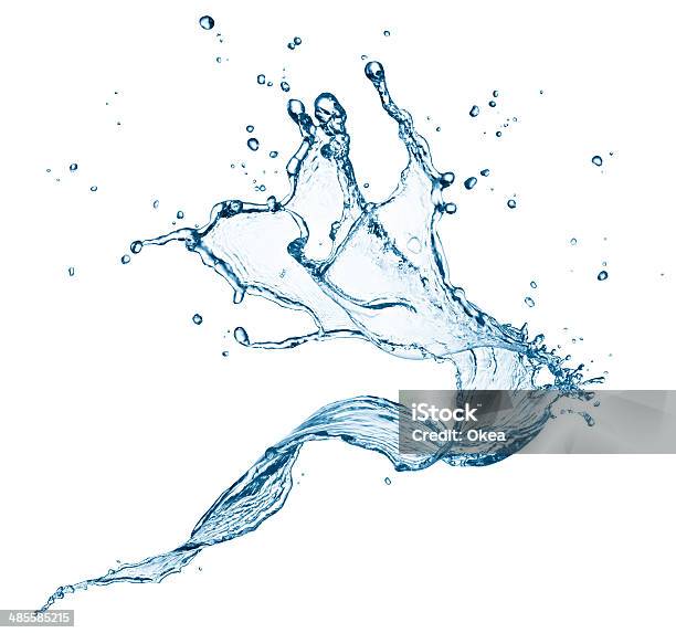 Water Splash Stock Photo - Download Image Now - Water, Splashing, White Background