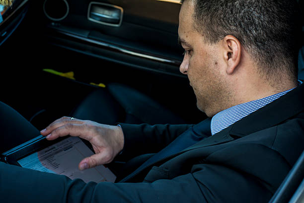 istock Business man in a car 485585741