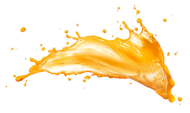 オレンジジュース「スプラッシュ」 - 液体 ストックフォトと画像