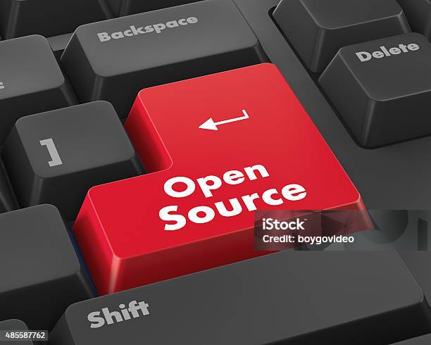 Open Source Keyboard Button Stock Photo - Download Image Now - Open, Spring - Flowing Water, Technology