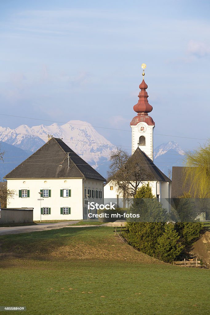 Church in Austria Typical church in the mountains of Austria - Austria - Taken with Canon 5D mk3 / EF70-200 f/2.8 L IS II USM Agricultural Field Stock Photo