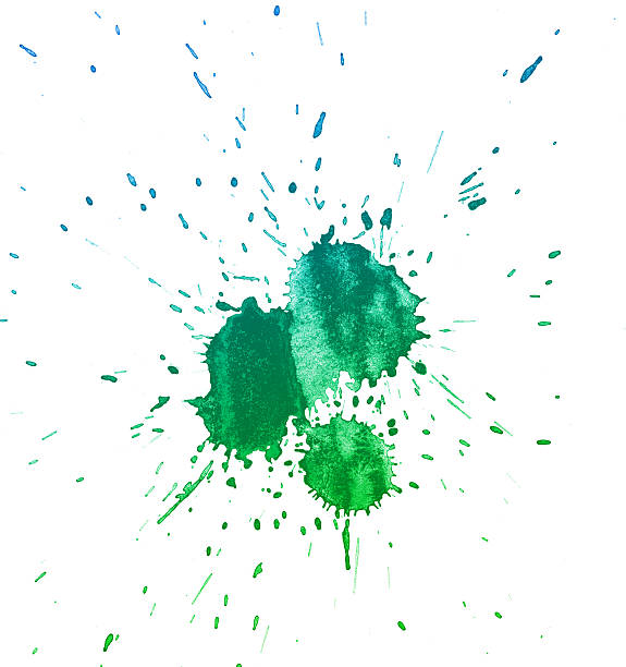 istock Watercolor splashes on the white. 485589421
