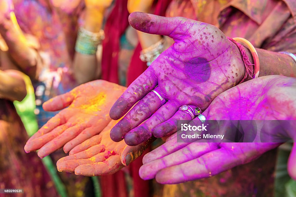 Bunte Hände Holi Festival in Indien - Lizenzfrei Asiatischer und Indischer Abstammung Stock-Foto