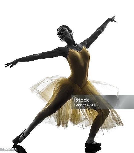 Woman Ballerina Ballet Dancer Dancing Silhouette Stock Photo - Download Image Now - Adult, Back Lit, Ballet