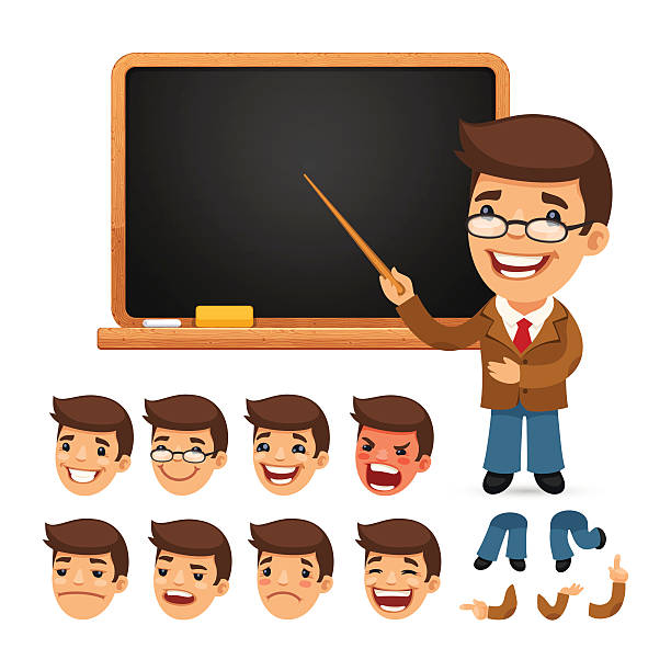 Set Of Cartoon Teacher Character For Your Design Or Animation Stock  Illustration - Download Image Now - iStock
