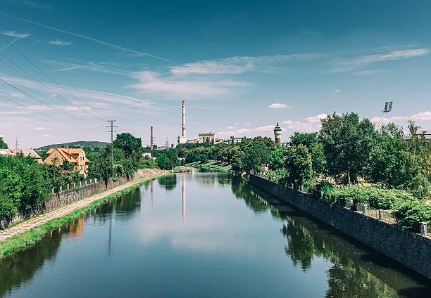istock view of Plzen with Radbuza river and Brewery 485594026