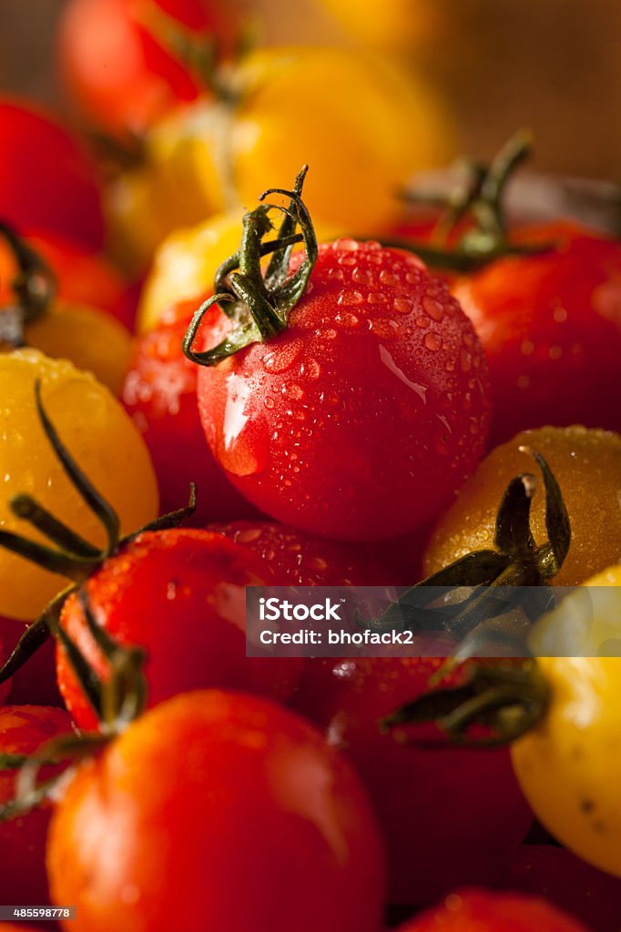 Organic Heirloom Cherry Tomatos Organic Heirloom Cherry Tomatos in a Bowl 2015 Stock Photo