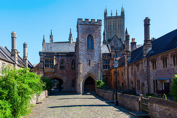 istock old buildings in Vicars Close, Wells, Somerset, England 485600004