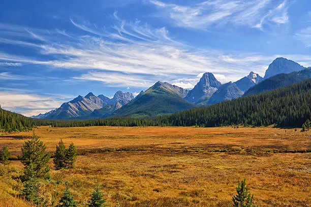 Autumn Rocky Mountain Landscape in Kananaskis Alberta.