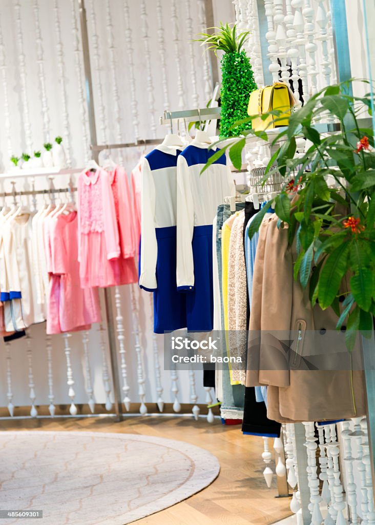 Clothes shop Clothes shop with many woman clothing. Boutique Stock Photo