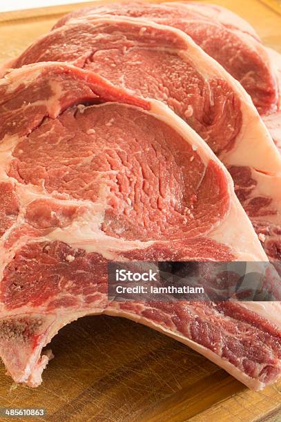 Uncooked Rib Eye Steaks Stock Photo - Download Image Now - Beef, Close-up, Color Image