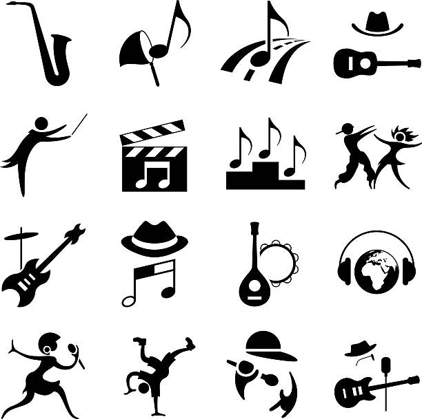 ilustrações, clipart, desenhos animados e ícones de música categorias conjunto de ícones - ska