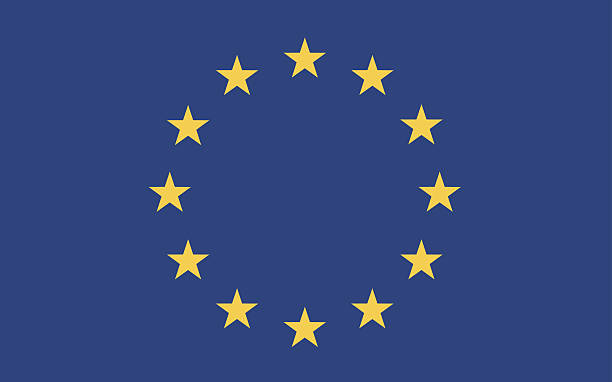 ilustraciones, imágenes clip art, dibujos animados e iconos de stock de bandera europea vector - europe european union currency euro symbol european union flag