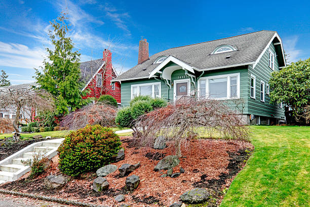 istock American classic house esterior. Curb appeal idea 485613045