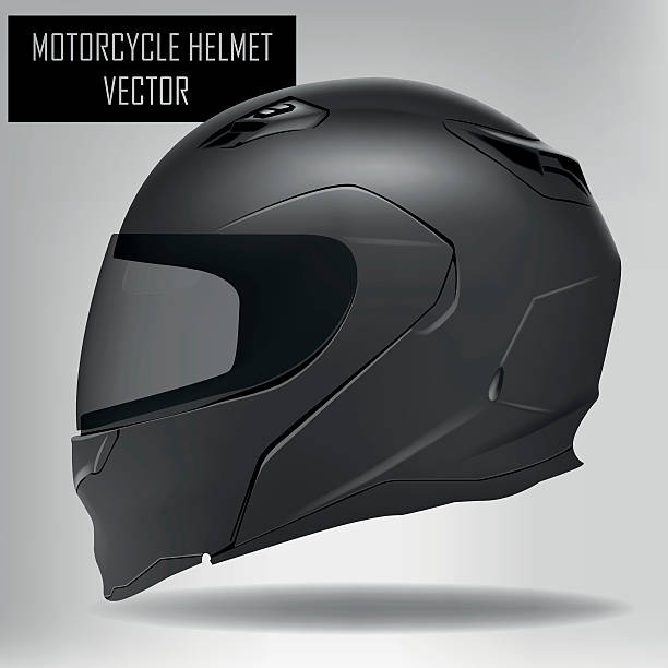 Motorcycle helmet Isolated motorcycle helmet set on a grey background crash helmet stock illustrations