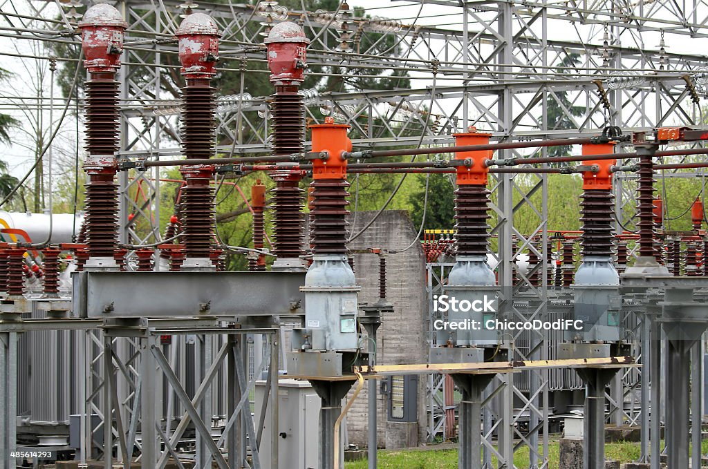 isolator switches of the power station isolator switches of the power station to produce electricity Electricity Stock Photo