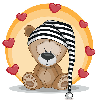 Cute teddy Bear with hearts
