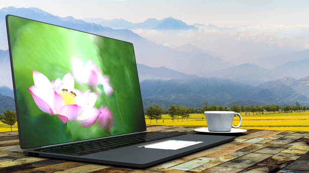 istock cup of coffee on a laptop 485614565