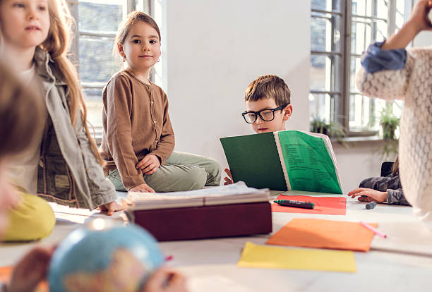 istock Group of creative children in the office. 485616920