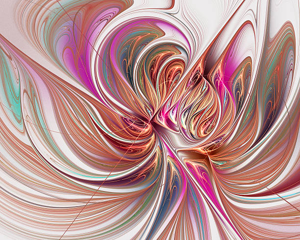 istock Abstract fractal design. Red on white. 485618508