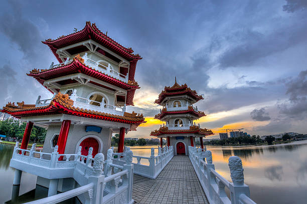 istock Twin Pagodas at Chinese Gardens, Singapore 485618728