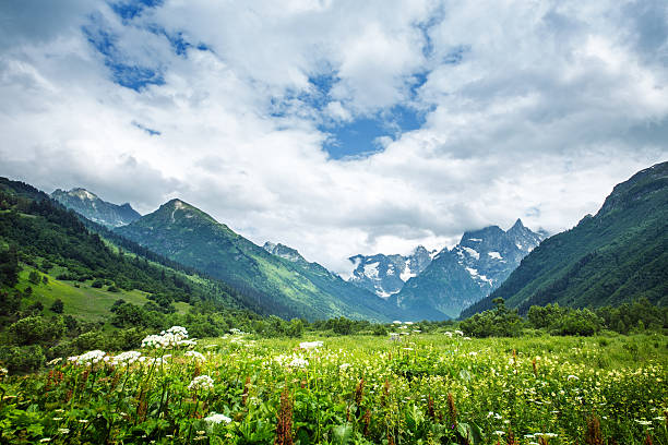 The tops of the mountains. Dombay, stock photo