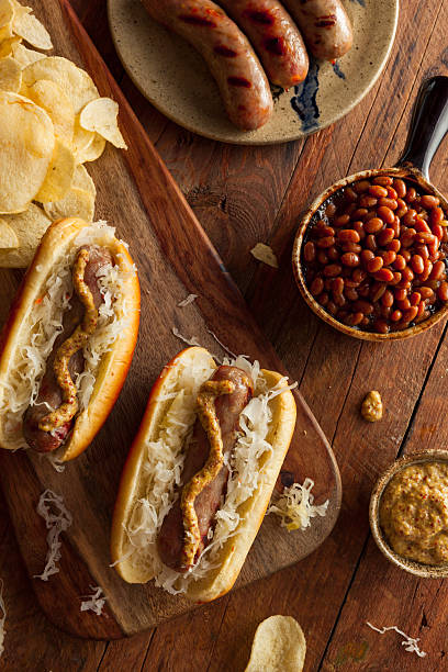 istock Beer Bratwurst with Sauerkraut 485623144