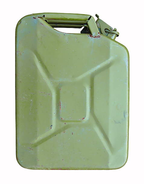 istock Old green fuel canister 485623154