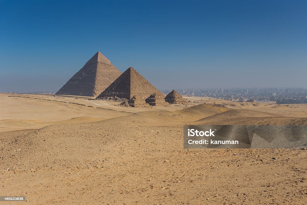 Egypt. Cairo - Giza. General view of pyramids 2015 Stock Photo