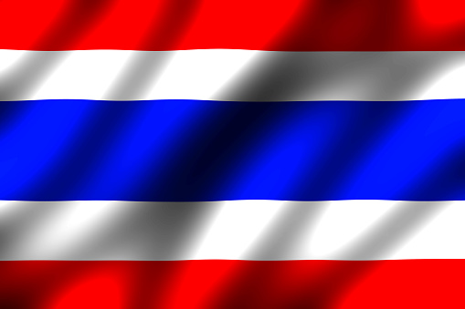 Waving nation flag of Thailand