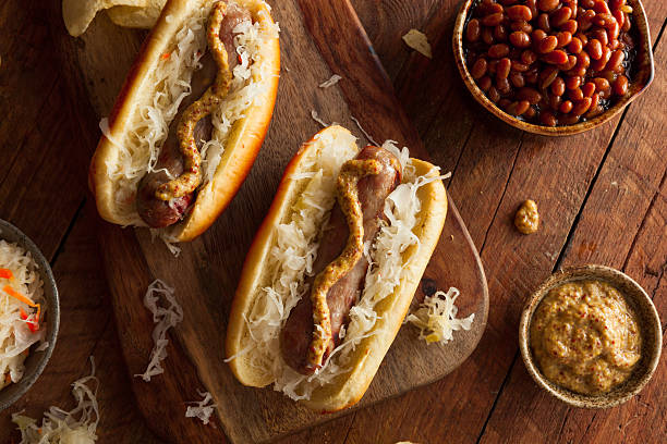 istock Beer Bratwurst with Sauerkraut 485628778