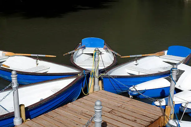 Row- and pedalboats at the pier