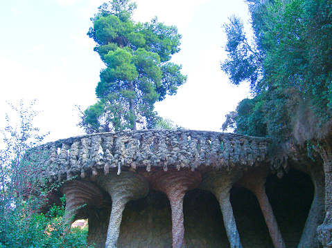 Rock columns in park Guell, Barcelona