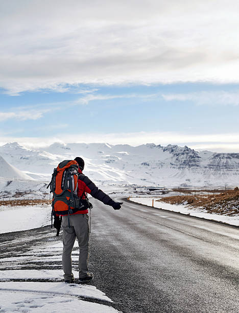 istock Hitchhiking backpacker in iceland 485632528