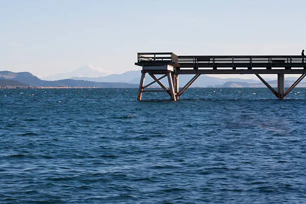 Mt.Baker and Pier in from Sidney, British Columbia.