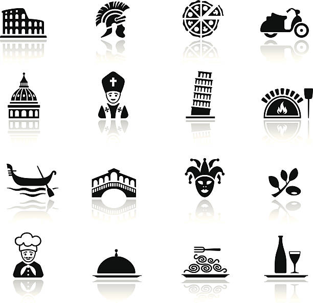 Italian Culture Icon Set High Resolution JPG,CS6 AI and Illustrator EPS 10 included. Each element is named,grouped and layered separately. Very easy to edit.  venezia stock illustrations