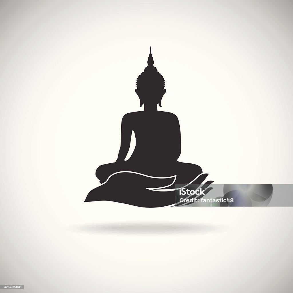 Buddha Bild auf hand-silhouette - Lizenzfrei Beten Vektorgrafik