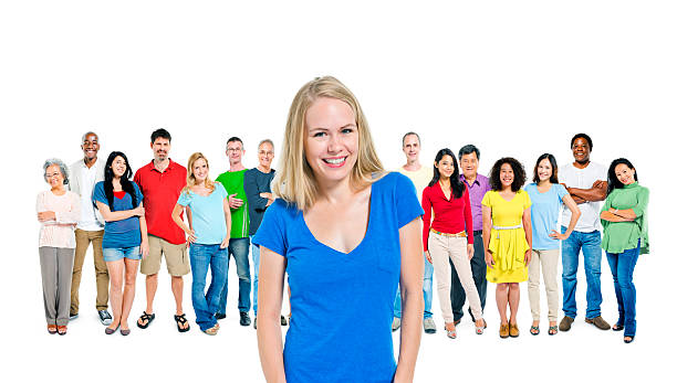 istock Group of Multi Ethnic Diverse People with a Beautiful Caucasian 485635653