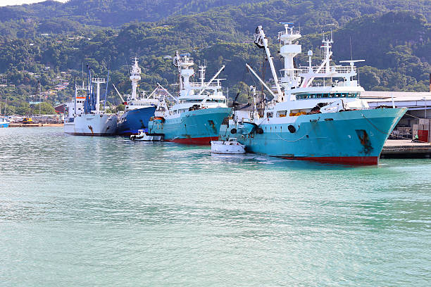 big łodzi rybackich - bay large nautical vessel blue zdjęcia i obrazy z banku zdjęć