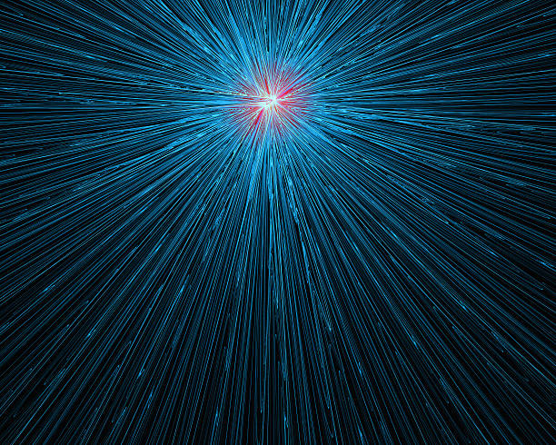 istock Abstract fractal design. Blue star on black. 485638216