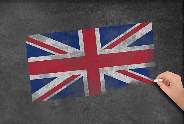 istock National Flag of UK on Blackboard 485639052