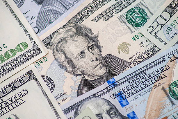 istock Macro portrait of Jackson on the US twenty dollar bill 485644006
