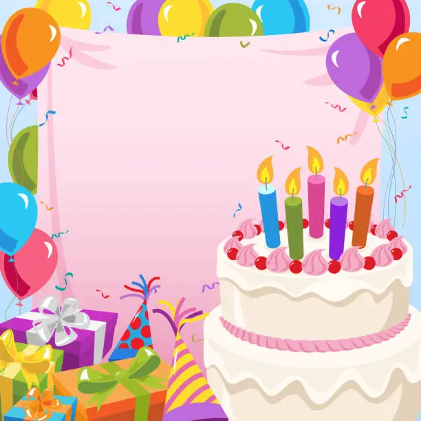 Vector illustration of Birthday party invitation