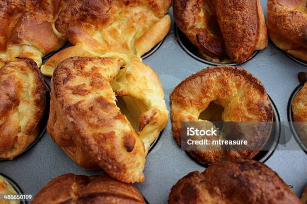 Image Showing Tray Of Freshly Made Well Risen Yorkshire Puddings Stock Photo - Download Image Now