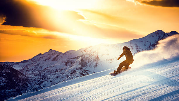 Free Stock Photo of Man Snowboarding Down Mountain Slope | Download ...