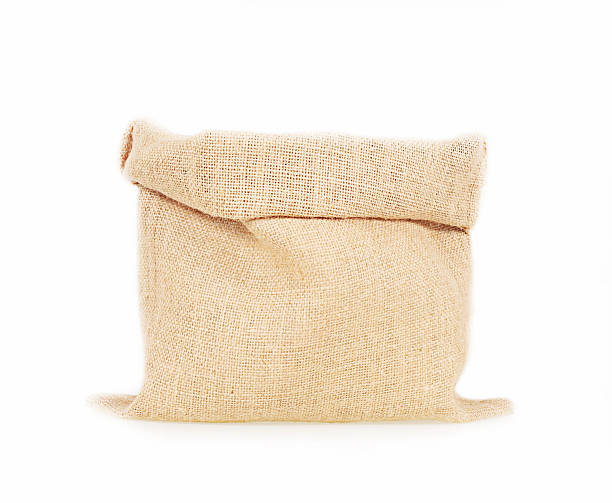 istock Sackcloth bags isolated on white background 485651048
