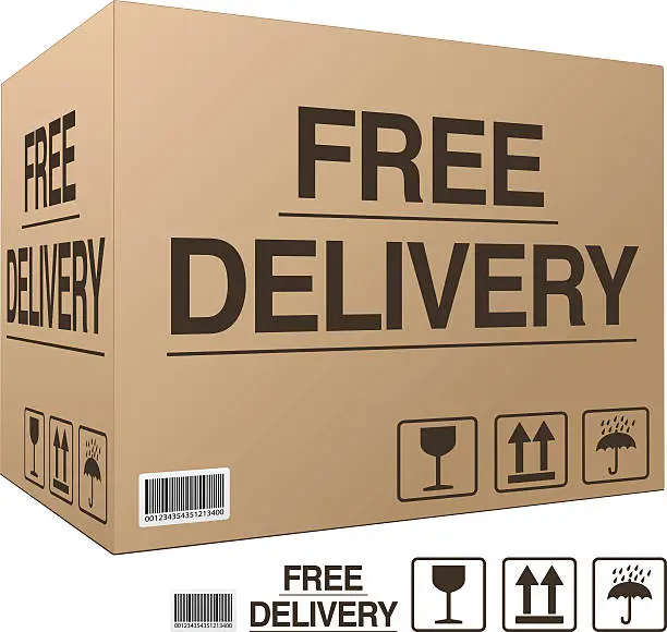 Vector illustration of Free delivery